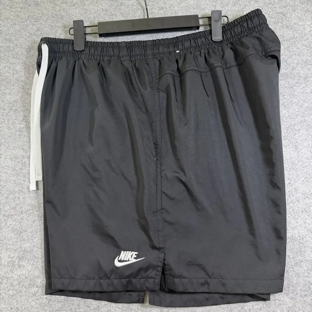 Nike Swim Trunks Mens 2XL Black 6 Inseam Pool Shorts Drawstring Embroidered Logo